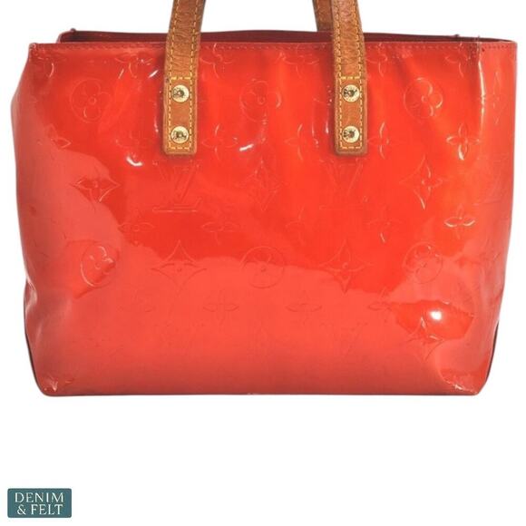 Louis Vuitton Reade PM Vernis Red Monogram Patent Leather Tote Bag Authentic - Picture 2 of 16